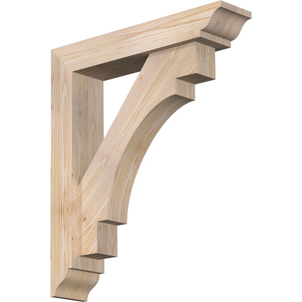 Ekena Millwork Merced Traditional Smooth Bracket w/ Offset Brace, Douglas Fir, 5 1/2"W x 26"D x 30"H BKT0604X26X30MRC01SDF - main